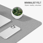 Auhoahsil Felt Desk Mat, Minimalist Large Mouse Pad XL 31.5 x 11.8 in, Desk Matt - Image 3