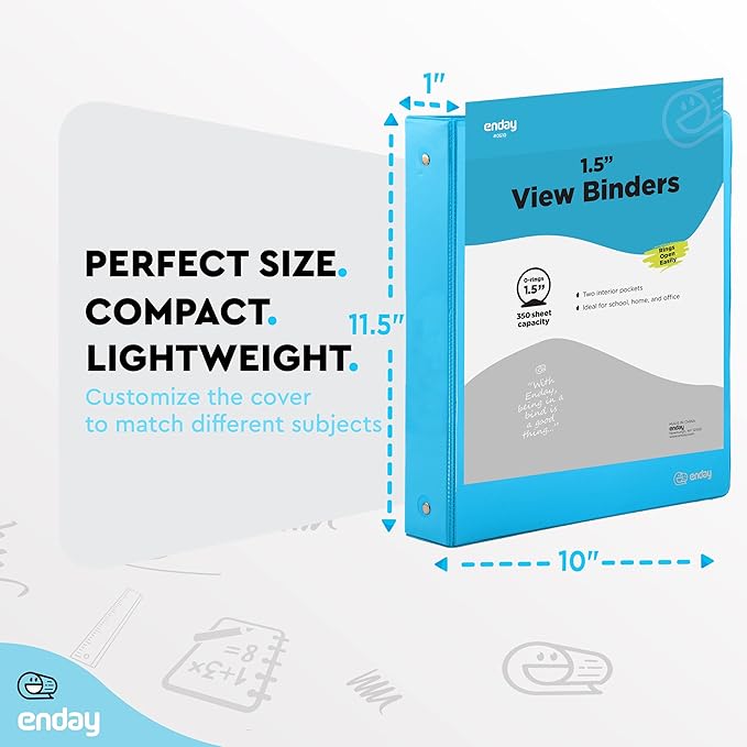 3 Ring Binder 1.5 Inch, 1 ½ inch Binder Clear View Cover - Image 5