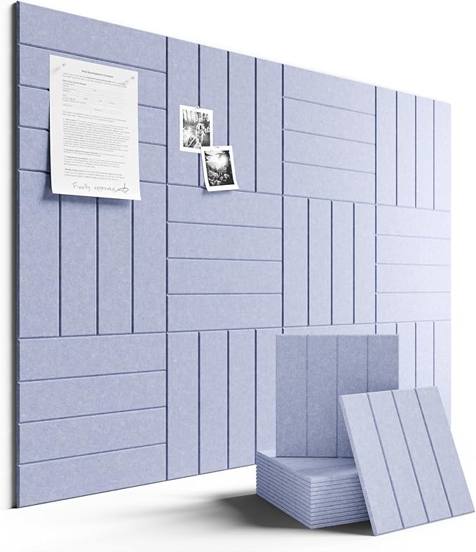 Fluxynara Large Felt Bulletin Board 48" x 36" Cork Board Alternative-12 Pack by FLUXYNARA