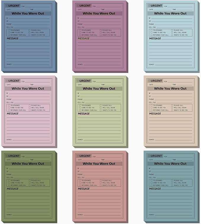Eaasty 9 Pieces While You were Out Pads 4 x 5 Inches Assorted Colors Sticky by Eaasty