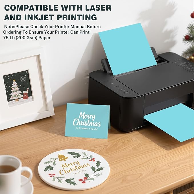 Cardstock 8.5 X 11, 40 Sheets Light Blue Card Stock, 75lb/ 200gsm Copy Paper - Image 4