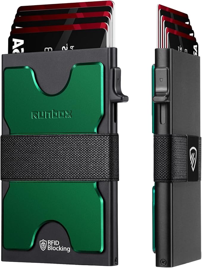 RUNBOX Slim Card Holder Wallet for Men, Minimalist RFID Blocking Wallet by RUNBOX