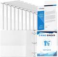 Henoyso 12 Pcs 3 Ring 1.5 Inch Binders Fits 8.5 x 11 Inch Letter Size Paper by Henoyso