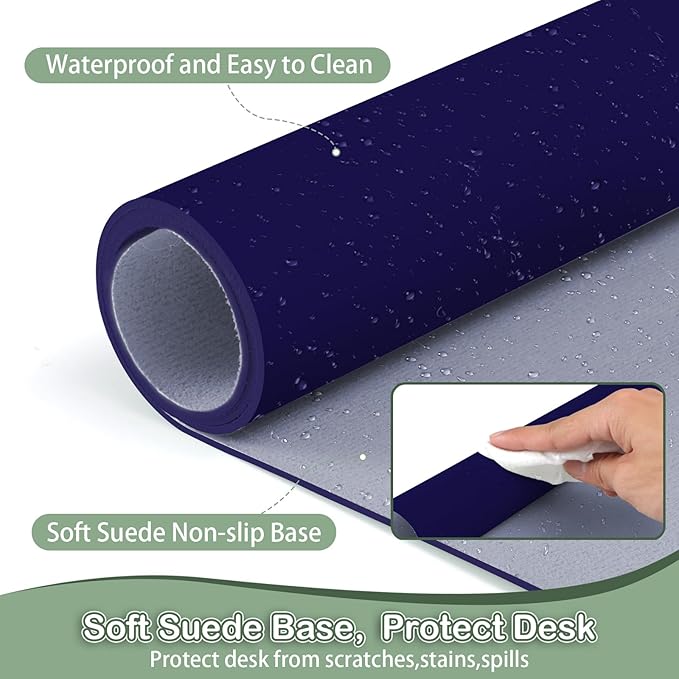 Boutilon Leather Desk Pad Protector, Non-Slip Mouse Pad, Laptop Desk Pad - Image 4