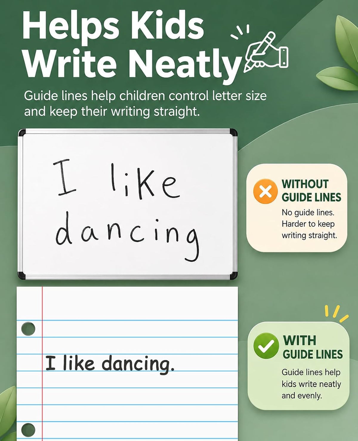 Dry Erase Giant Sized Magnetic Notebook Paper, Lined Paper 22" x 28"