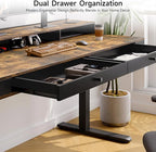 ONBRILL Standing Desk with Drawers, 63x23.6 Electric Stand Up Desk with Storage - Image 4