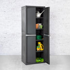 sterilite 4 shelf cabinet, lockable utility storage, gray, package contents