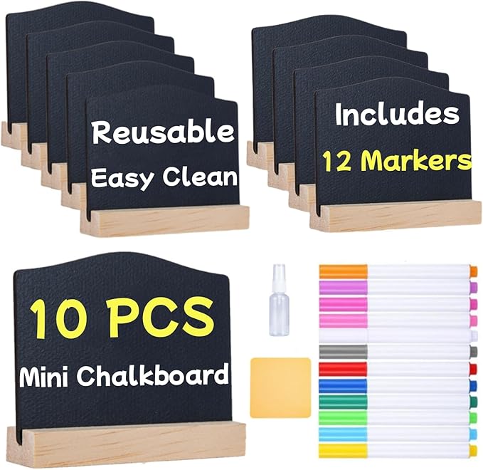 10 Pcs Reusable Mini Chalkboard Signs by YZLIANGYUAN