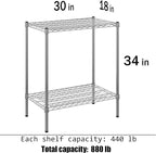 Regal Altair 18" Deep x 30" Wide x 34" Height Wire Shelving Kit | 2-Tier | NSF - Image 3