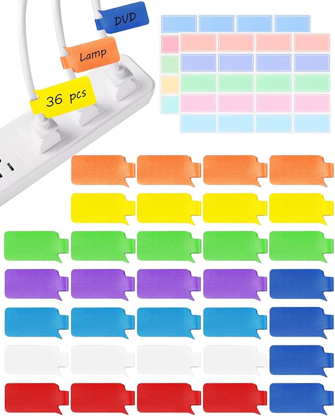 SummerBrite 36-Pack Large Cable Labels by Summerbrite