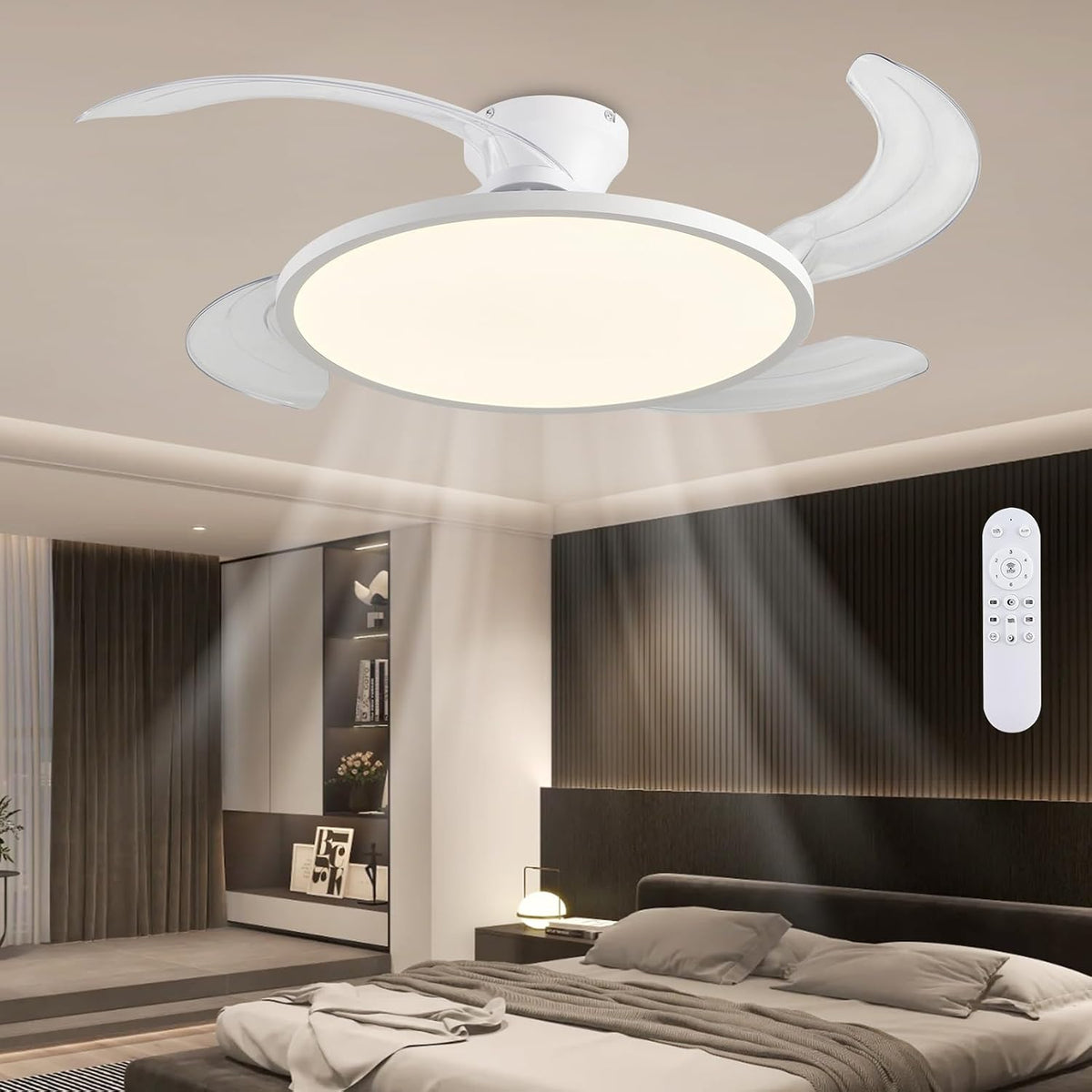 ahawill retractable ceiling fan with lights,42 inch low, main product view