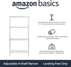 Amazon Basics 4-Shelf Adjustable, Storage Shelving Unit, Steel Organizer Wire - Image 4