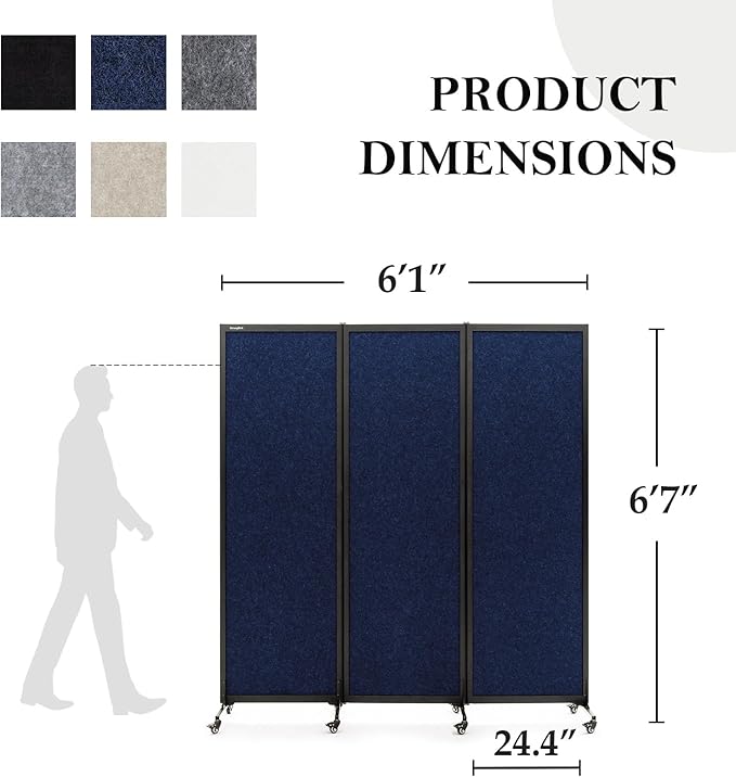Upgrade Version Room Partition and Divider, Freestanding Rolling Dividers - Image 2