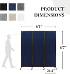 Upgrade Version Room Partition and Divider, Freestanding Rolling Dividers - Image 2