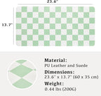 Ohocut Checkered Desk Mat, Large Cute Aesthetic Retro PU Leather Computer - Image 3