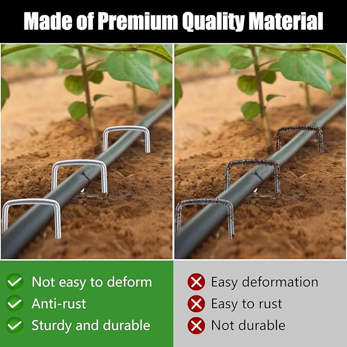 FEED GARDEN 6 Inch 200 Pack Galvanized Landscape Staples 11 Gauge Anti-Rust - Image 8