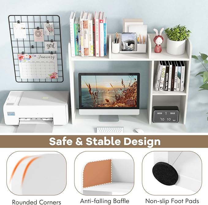 Tangkula Desktop Bookshelf, Countertop Storage Hutch - Image 7
