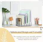2 Pcs 7 Section Incline File Sorter Metal Wire Mesh File Rack - Image 6