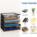 Natwind 4-Tier Stackable Paper Tray, Metal Mesh Desktop Organizer, Paper Sorter - Image 4