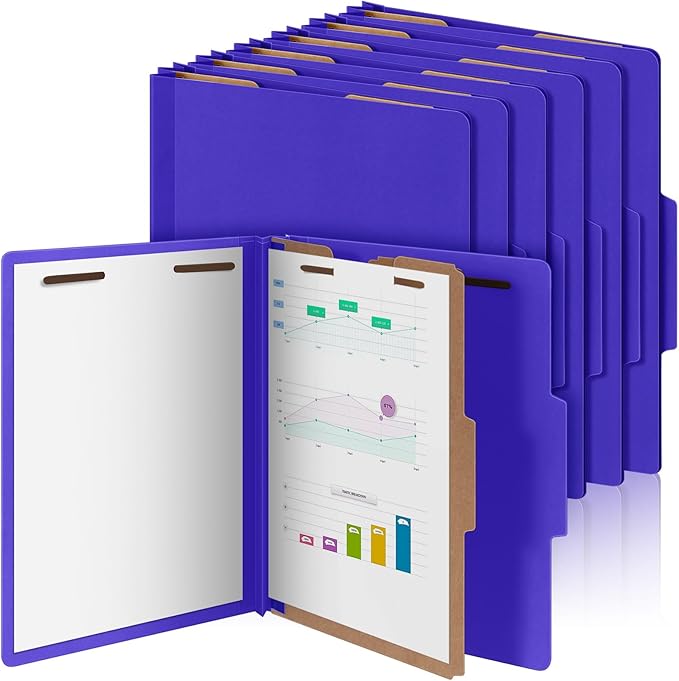 Skyygemm 12 Pcs Classification Folders Letter Size, 1 Divider Pressboard File by Skyygemm
