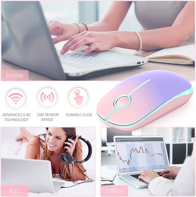 VssoPlor Wireless Mouse, 2.4G Slim Portable Computer Mice - Image 7