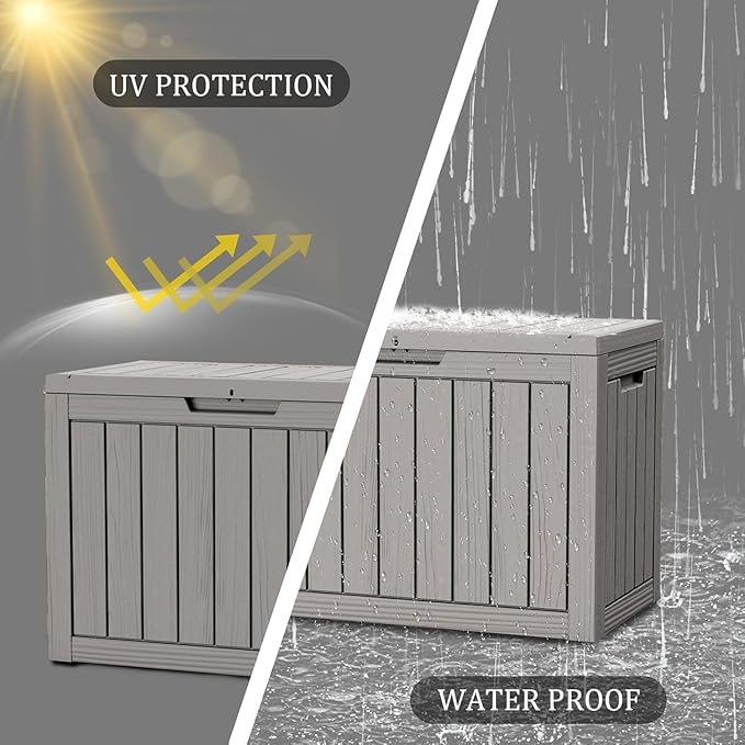 Yardgrace 50 Gallon Lockable Resin Deck Box, Waterproof & UV-Resistant Outdoor - Image 4
