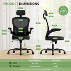 office chair ergonomic desk chair, 330lbs capacity, high shown in use