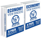 Samsill 0.5 Inch 3 Ring Binder, Made in USA, Economy Round Ring, 100 Sheet