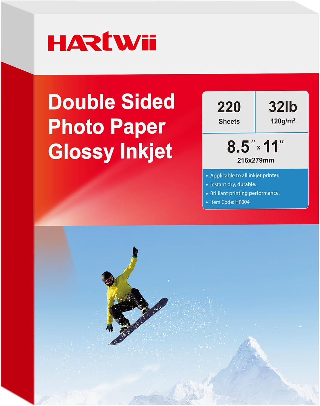 double sided photo paper glossy inkjet 8.5x11 32lb, main product view