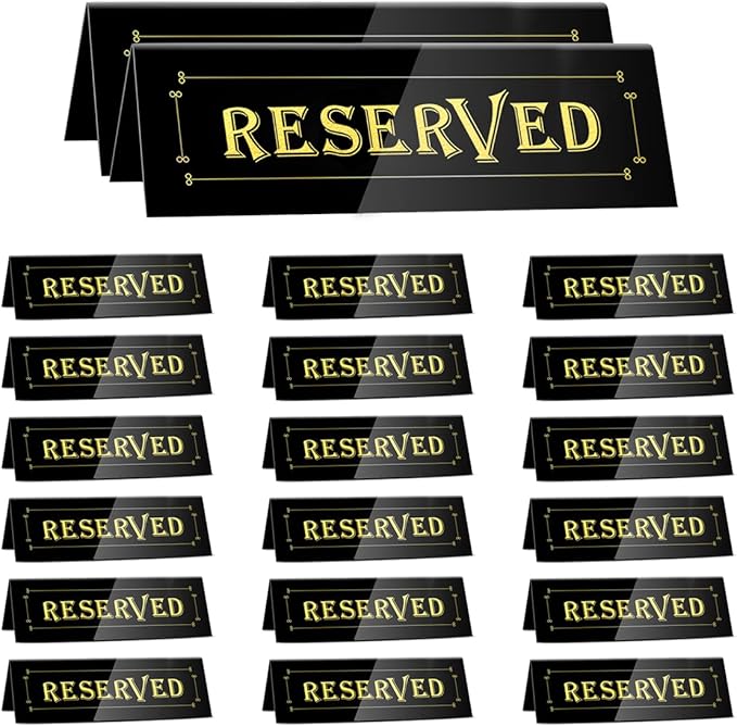 WATHFKCU 20PCS Acrylic Reserved Table Tent Signs, Reservation Seat Signs by WATHFKCU