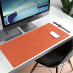 Wolaile PU Leather Desk Pad Blotter, Waterproof Orange Office Desk Mat - Image 7