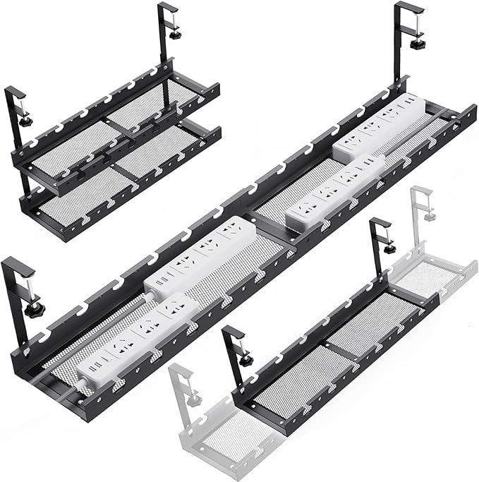 WIGAKDRU 31Inch Extendable Under Desk Cable Management Tray Multi-Model Metal by WIGAKDRU