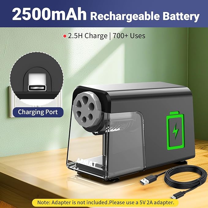 AFMAT 6-Hole Electric Pencil Sharpener - Image 6