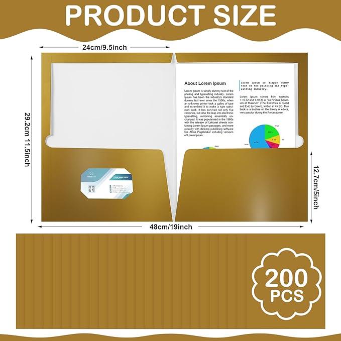 Yeaqee 100 Pack 2 Pockets Glossy Laminated Paper Folder First Day of School - Image 2