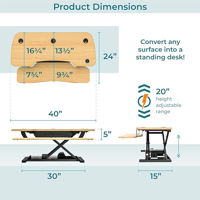 VRSADESK PowerPro™ Electric Standing Desk Converter - Image 4