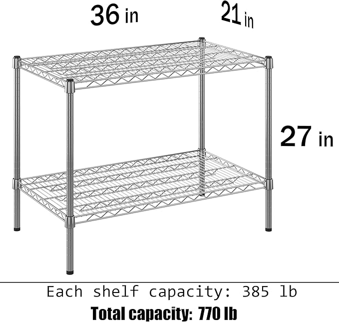 Regal Altair 21" Deep x 36" Wide x 27" Height Wire Shelving Kit | 2-Tier | NSF - Image 3