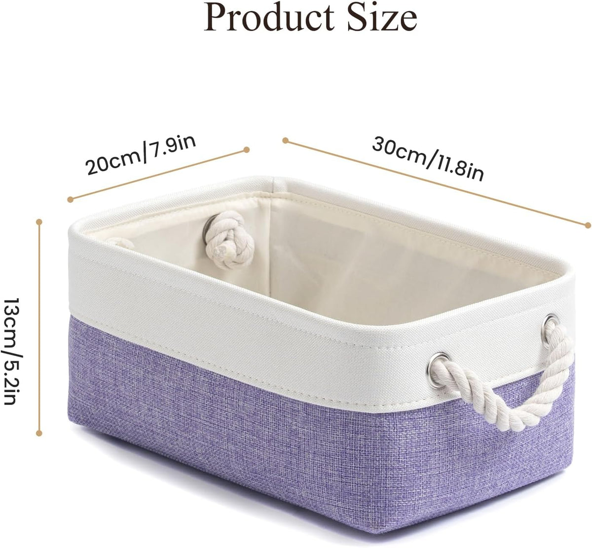 11.8x7.9x5.2 Inch Fabric Small Storage Bins with Handles 6 Pack