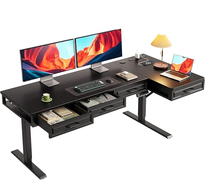 OffiGo L Shaped Electric Standing Desk by OfficeGo-ForHomeOfficeWork