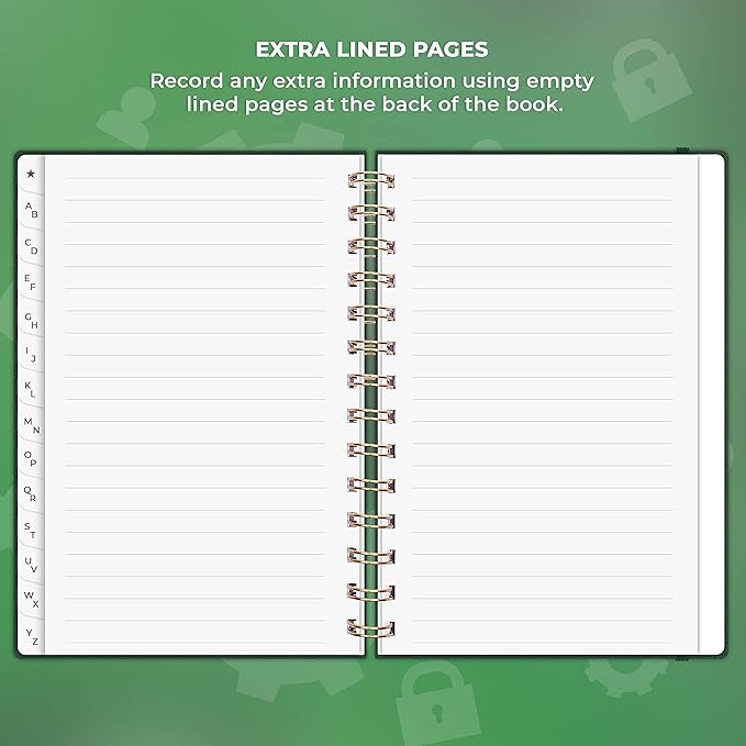 Clever Fox Password Book Spiral – Internet Address & Password Organizer - Image 6