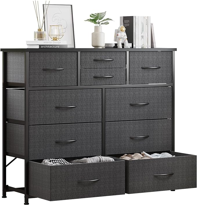 LUMTOK 10-Drawer Dresser, Fabric Storage Dressers by LUMTOK
