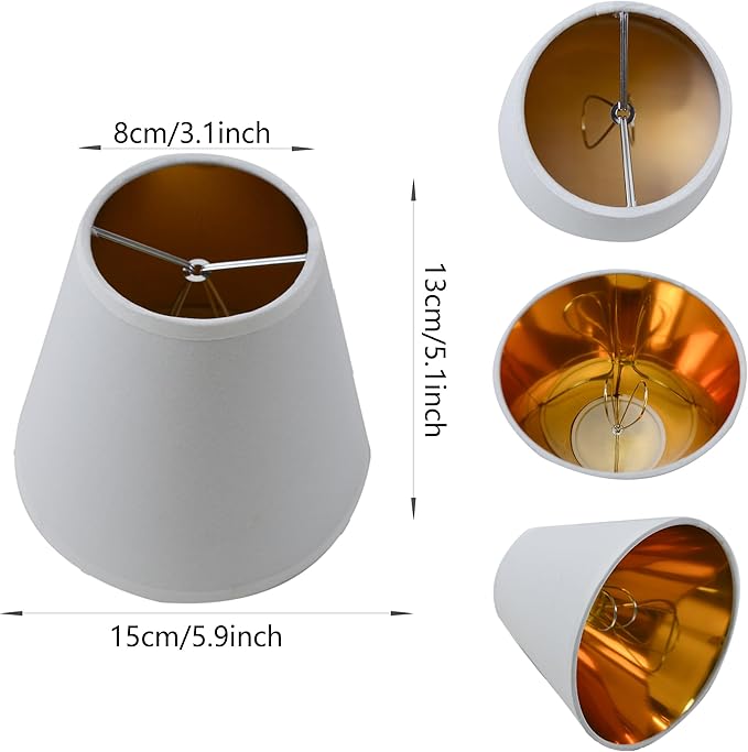 TAaMTYH small lamp shade chandelier shades set of 3，Fabric Lampshade - Image 3