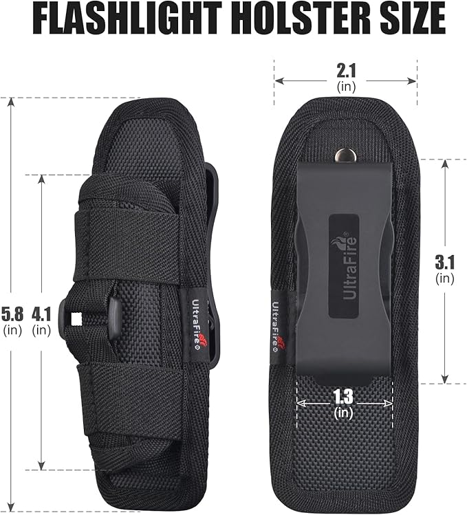 ULTRAFIRE Tactical Flashlight Holster Pouch, 360 Degree Adjustable Police Duty - Image 6