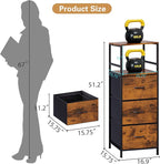 DreamDashio 51" H Tall Mobile File Cabinet, Rolling Printer Stand - Image 3