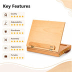 djar tabletop sketchbox art easel with storage &, close-up detail