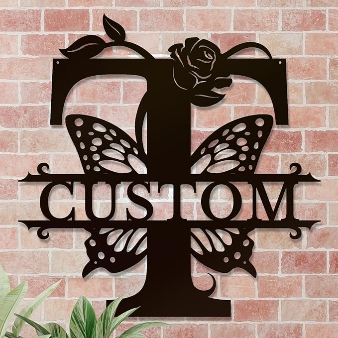 Personalized Custom Letter Name metal Signs, Custom Black Letter Monogram Wall - Image 4