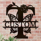 Personalized Custom Letter Name metal Signs, Custom Black Letter Monogram Wall - Image 4