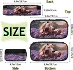 Pardick Pencil Case，Horse Lavender Big Capacity Pencil Pouch Coin Pouch - Image 4