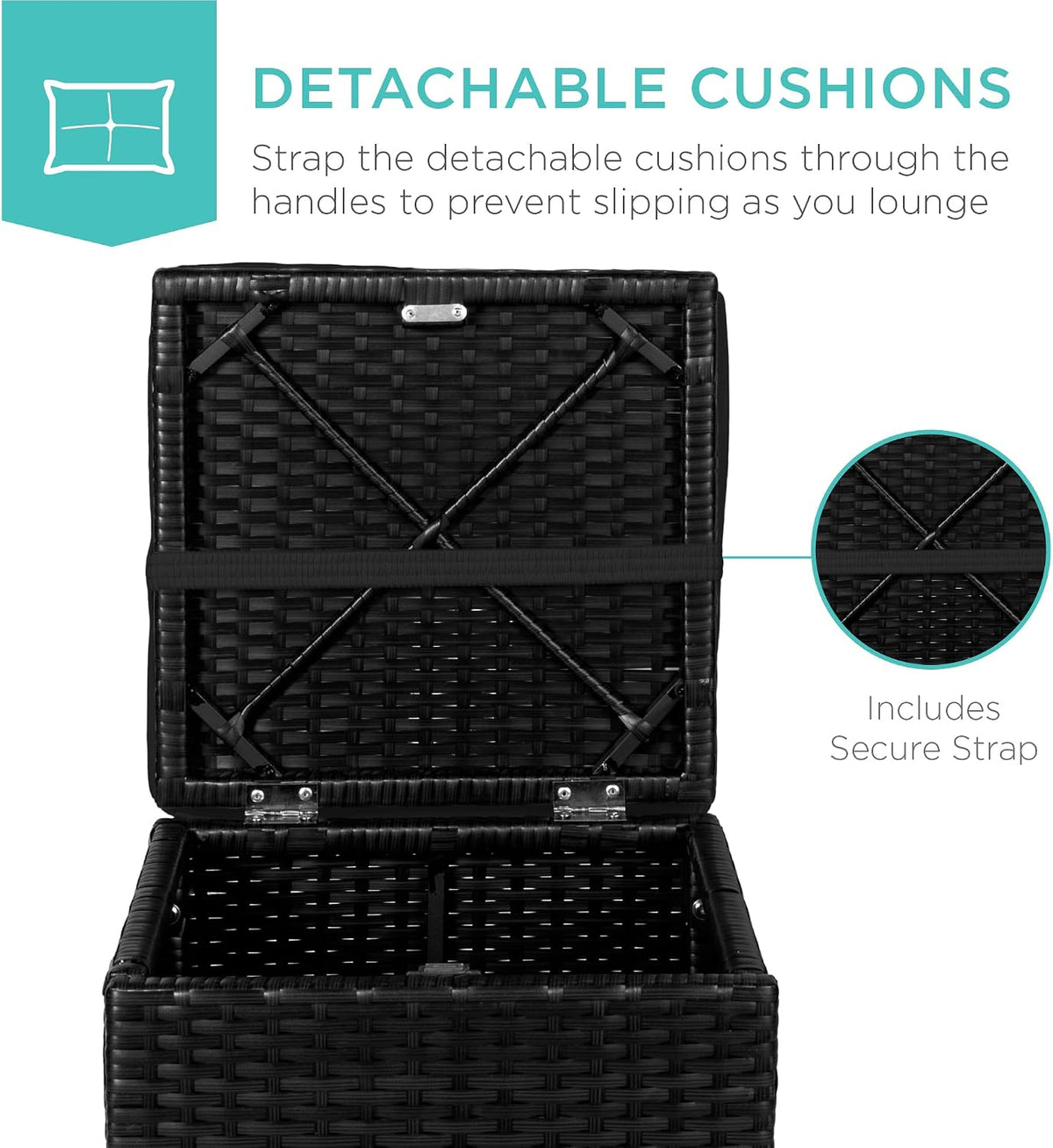 Best Choice Products Set of 2 Wicker Ottomans, Multipurpose Outdoor Furniture...