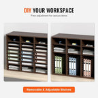 VEVOR 24-Compartment Office Mailbox, Adjustable Shelves, Wood Literature Sorter - Image 4