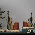 Jaugufiy Resin Violin Sculpture Pen Holder Pencil Holder Pen Organizer Cosmetic - Image 5
